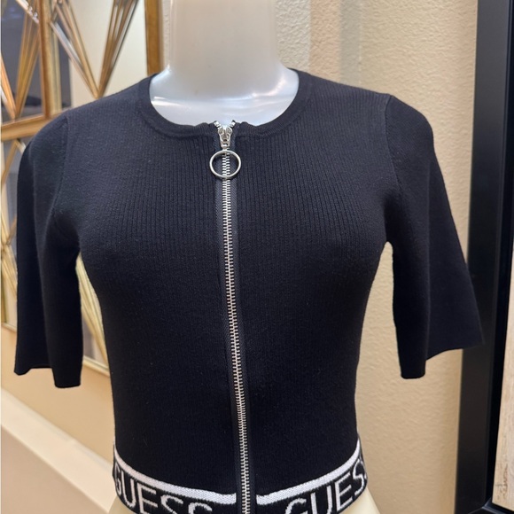 GUESS Logo Tape Zipped Crop Women’s Top. New with Tags - Picture 6 of 10